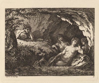 Trois lutins endormis avec un satyre - Salomon Gessner