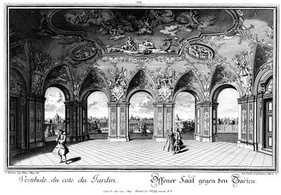 Vue de la Sala Terrena sur le jardin - Salomon Kleiner