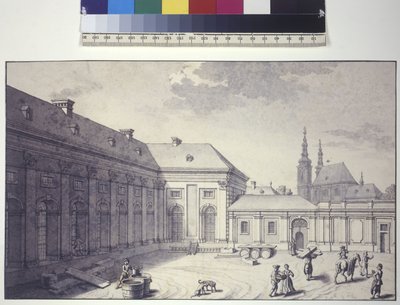 Pleine page : vue de la cour intérieure de l
