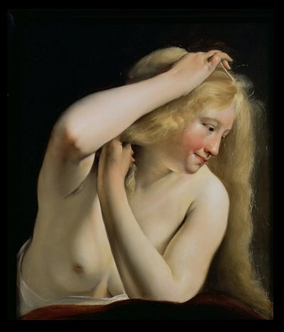 Jeune femme se peignant les cheveux - Salomon de Bray