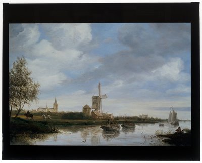 Paysage fluvial avec moulin à vent - Salomon van Ruisdael or Ruysdael