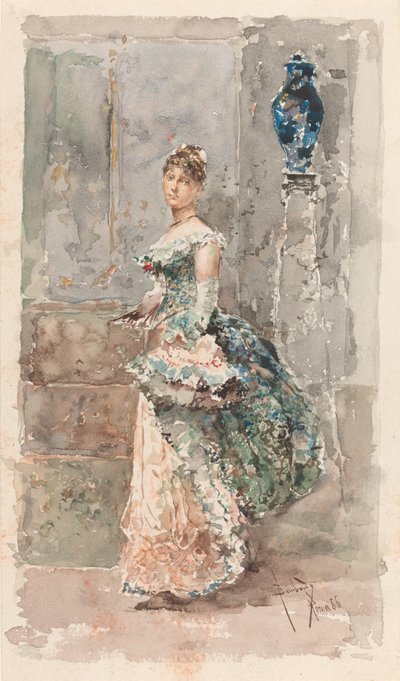 Dame en robe de cérémonie - Salvador Barbudo Sanchez