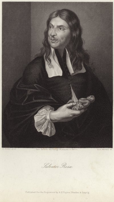 Portrait de Salvator Rosa (gravure) - Salvator (after) Rosa