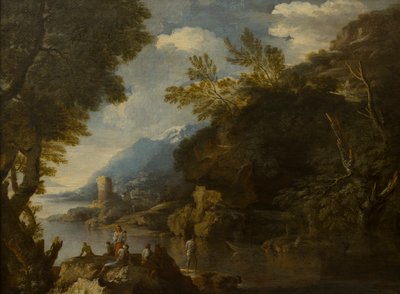 Paysage avec figures et bateaux, vers 1635-73 - Salvator (follower of) Rosa