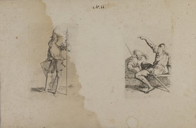 (Série de figurines) Homme casqué avec lance ornée/Ax - Salvator Rosa