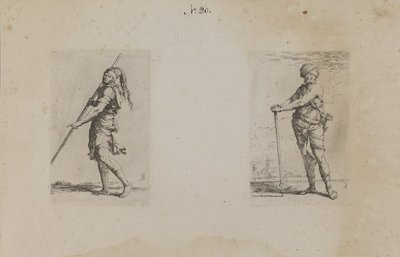 (Série de figurines) Homme au chapeau à plumes, vue de côté - Salvator Rosa