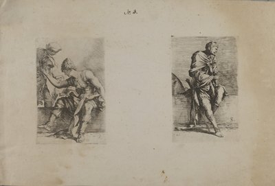 (Série Figurine) Figure assise avec tête pointue - Salvator Rosa