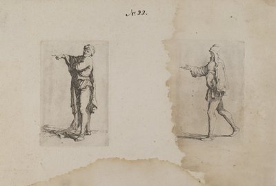 (Série de figurines) Homme debout, pointant vers la gauche - Salvator Rosa