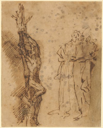 Étude pour la crucifixion de Polycrate - Salvator Rosa