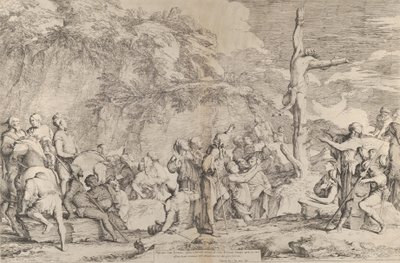 La crucifixion de Polycrate le tyran après sa capture par les Perses, vers 1662 - Salvator Rosa