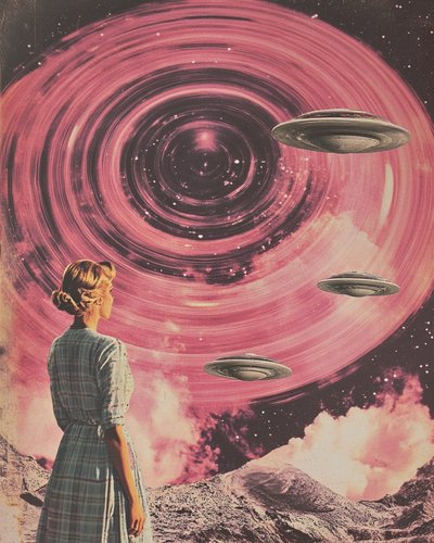 Vue rétro-futuriste de la galaxie - Samantha Hearn