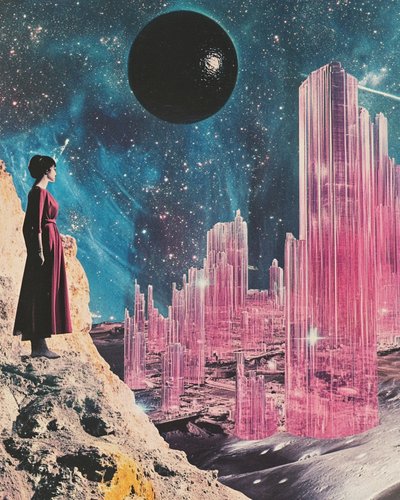 Une femme contemple Crystal City - Samantha Hearn