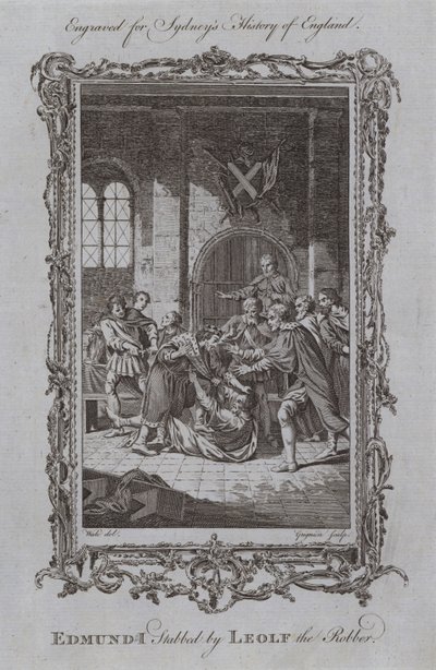 Edmond Ier poignardé par Leolf le voleur - Samuel (after) Wale