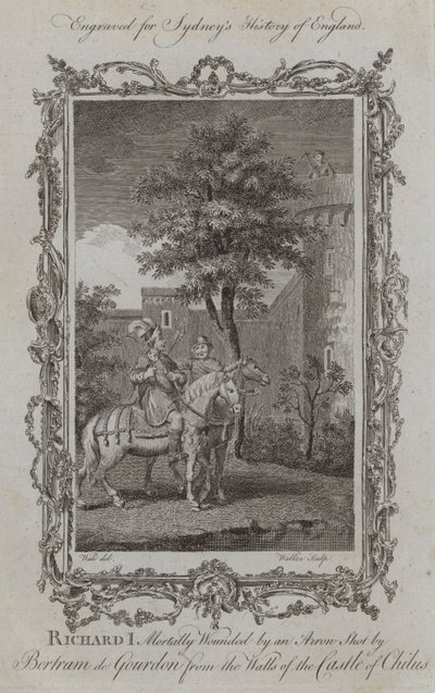 Richard I mortellement blessé par une flèche tirée par Bertram de Gourdon depuis les murs du château de Chalus - Samuel (after) Wale
