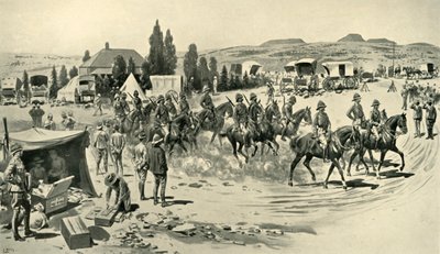 Lord Roberts et son état-major partant pour une reconnaissance depuis le quartier général à Smaldeel, 1901 - Samuel Begg