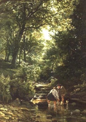 Enfants dans le ruisseau - Samuel Bough