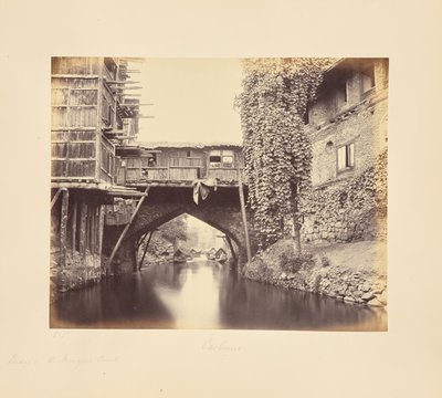 Srinagar ; un pont sur le canal Marqual - Samuel Bourne