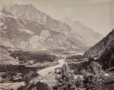Le haut Himalaya. Vue de la vallée de Buspa depuis Sangla - Samuel Bourne