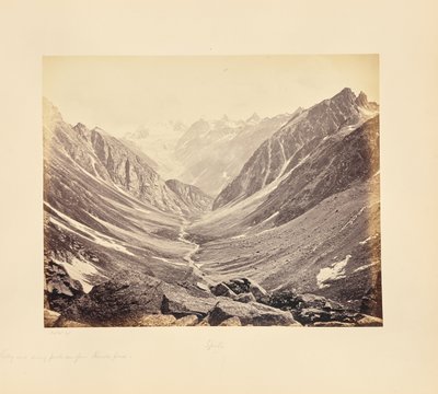 Vallée et sommets enneigés, vus du col de Hampta, côté Spiti - Samuel Bourne