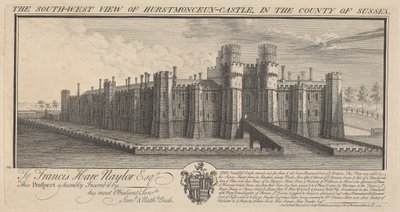 Vue sud-ouest du château de Hertsmonceux dans le comté de Sussex - Samuel Buck