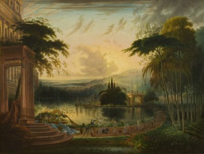 Un paysage romantique avec l