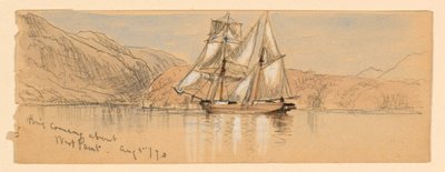 Brigantine virant de bord, West Point - Samuel Colman