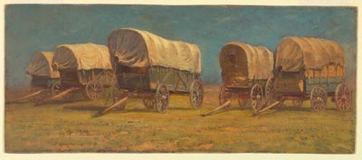 Dessin, étude, wagons couverts, peut-être 1871 - Samuel Colman