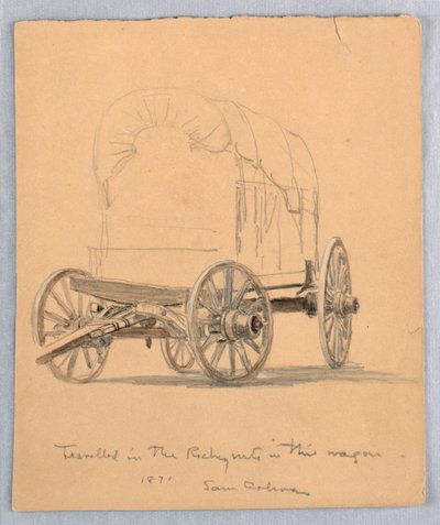 Dessin, étude de wagons couverts, 1871 - Samuel Colman
