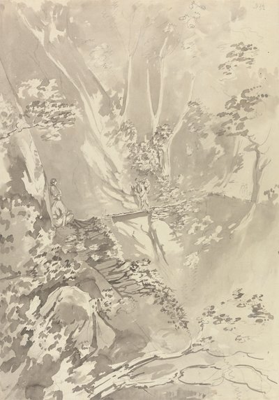 Figures traversant un pont au-dessus d