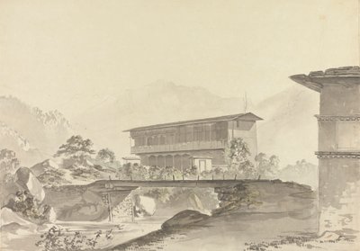 Près de Tassisudon [Tashicho Dzong] - Samuel Davis