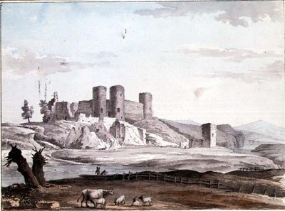 Château de Rhuddlan depuis le pont - Samuel Hieronymous Grimm