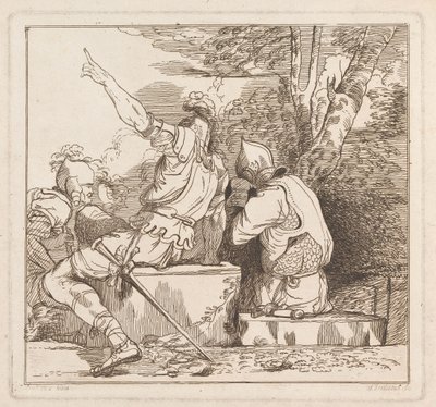 Trois gravures sur une feuille : Trois soldats - Samuel Ireland
