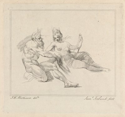 Trois gravures sur une feuille : Deux Figures Mythologiques - Samuel Ireland