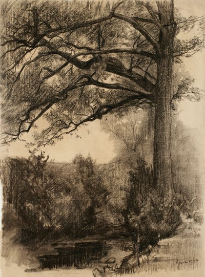 Paysage avec grand arbre, 1884 - Samuel Isham