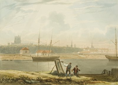 Vue sur le port flottant avec la cathédrale et les églises de la ville, c. 1825 - Samuel Jackson