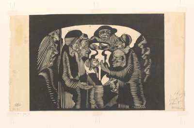 Groupe de figures dans une arche - Samuel Jessurun de Mesquita (signed by artist)