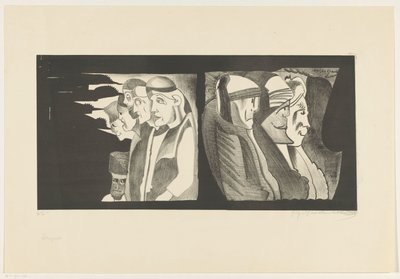 Deux groupes de figures dos à dos - Samuel Jessurun de Mesquita (signed by artist)