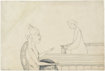 Deux figures fantastiques se pointant du doigt - Samuel Jessurun de Mesquita