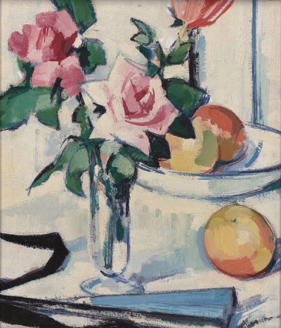 Nature morte avec roses roses - Samuel John Peploe