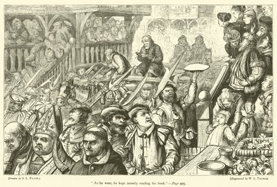 En marchant, il lisait attentivement son livre - Samuel Luke Fildes