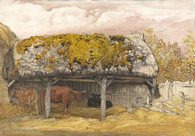 Une étable avec un toit moussu, vers 1829 - Samuel Palmer