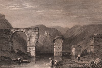 Vue des ruines romaines du pont d