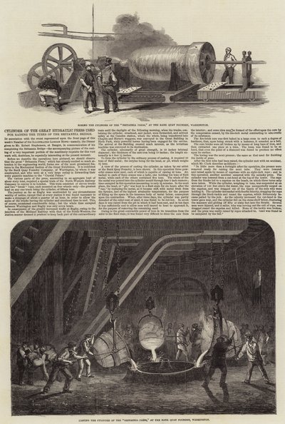 Cylindre de la grande presse hydraulique utilisée pour soulever les tubes du pont de Britannia - Samuel Read