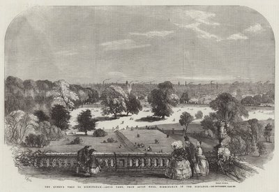 La visite de la reine à Birmingham, Aston Park, depuis Aston Hall, Birmingham au loin - Samuel Read