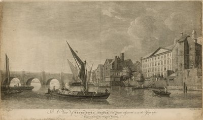Vue du pont de Westminster avec les parties adjacentes en 1760 - Samuel Scott