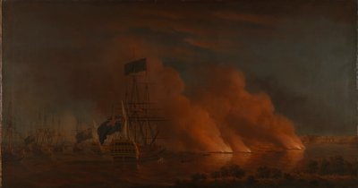 Attaque des radeaux de feu français contre la flotte britannique au large de Québec, 28 juin 1759 - Samuel Scott