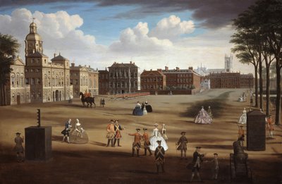 Vue de la façade ouest des Horse Guards avec le Trésor et Downing Street au-delà, c.1758 - Samuel Wale