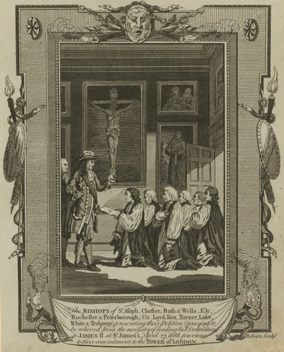 Les sept Évêques présentant leur pétition au Roi Jacques II à St James - Samuel Wale