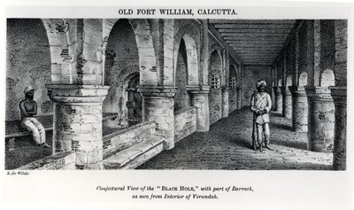 Vieux Fort William, Calcutta, avec une vue conjecturale du 