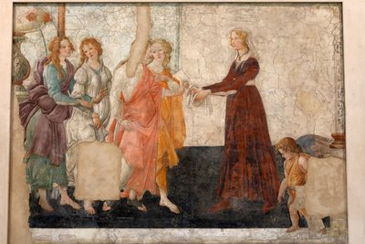 Vénus et les trois grâces offrant des présents à une jeune fille, c.1483-85 - Sandro Botticelli